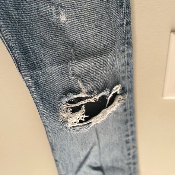 Distressed denim Levi’s 501s Sz 27W 32L - Picture 3 of 7